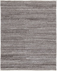 5' X 8' Taupe Brown And Ivory Striped Hand Woven Stain Resistant Area Rug