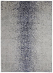 10' X 13' Ivory And Blue Abstract Power Loom Area Rug