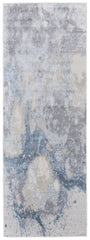 8' Blue Abstract Runner Rug