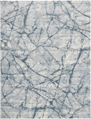 2' X 3' Blue Gray And Ivory Abstract Distressed Stain Resistant Area Rug