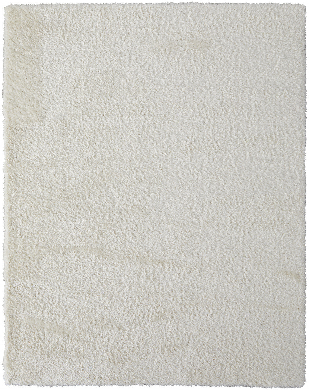 10' X 14' White Shag Power Loom Stain Resistant Area Rug