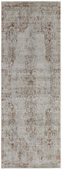 10' Tan Ivory And Orange Floral Power Loom Distressed Runner Rug With Fringe
