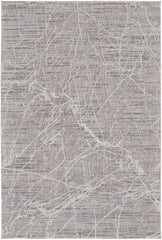 10' X 13' Taupe And Gray Abstract Power Loom Distressed Stain Resistant Area Rug