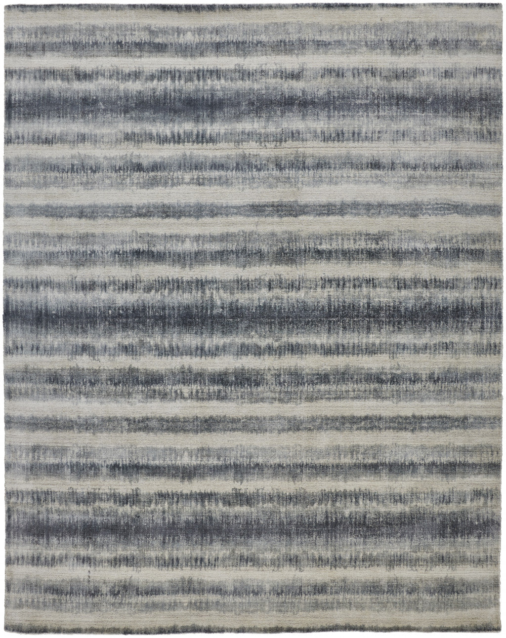 10' X 14' Ivory And Blue Abstract Hand Woven Area Rug