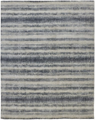 10' X 14' Ivory And Blue Abstract Hand Woven Area Rug