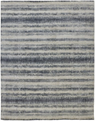 12' X 15' Ivory And Blue Abstract Hand Woven Area Rug