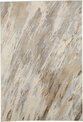 10' X 14' Ivory Tan And Brown Abstract Area Rug