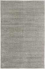 12' X 15' Gray And Silver Striped Hand Woven Area Rug