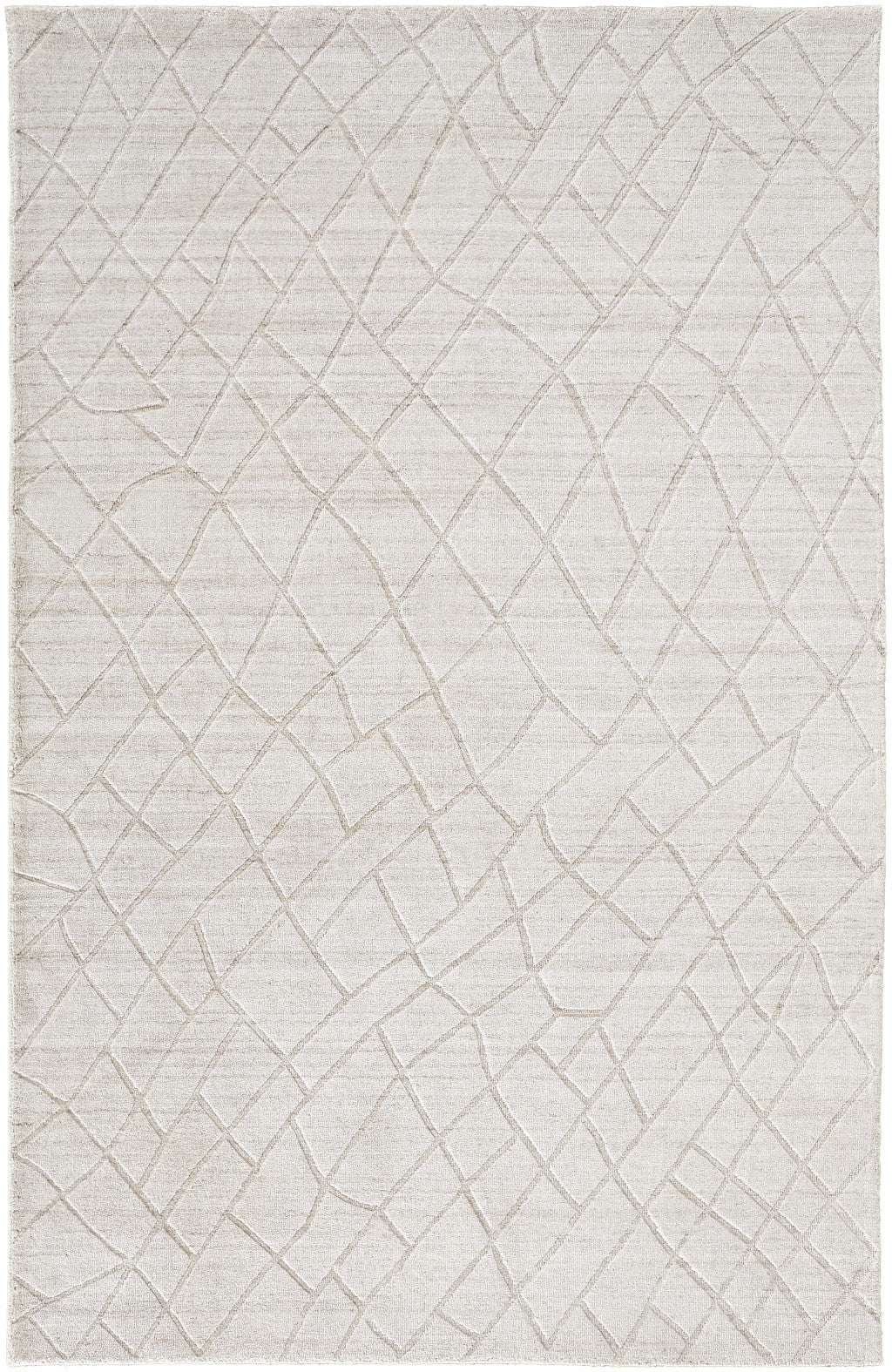 12' X 15' Ivory And Gray Striped Hand Woven Area Rug