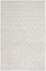 12' X 15' Ivory And Gray Striped Hand Woven Area Rug