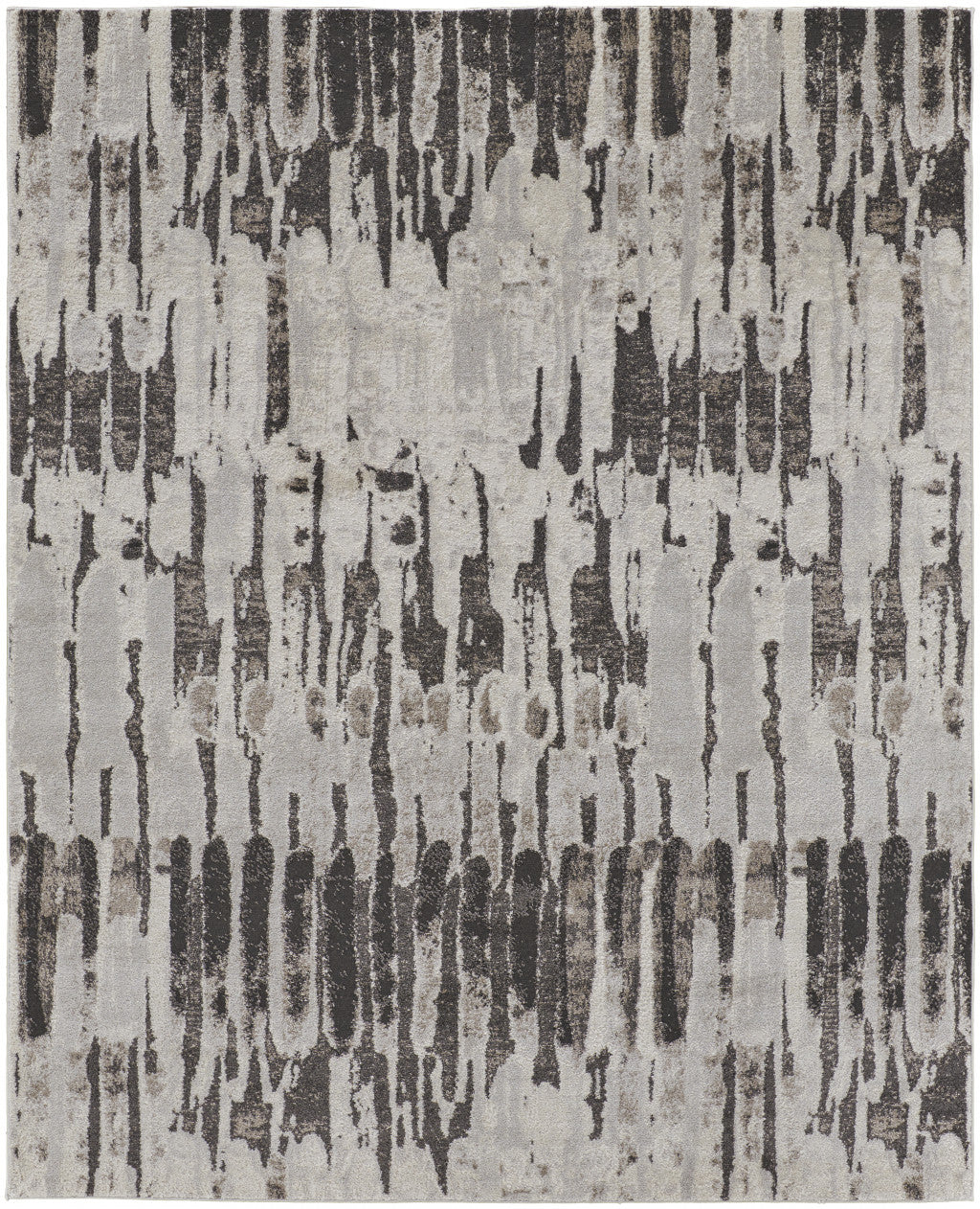 12' X 15' Ivory Brown And Gray Abstract Power Loom Stain Resistant Area Rug