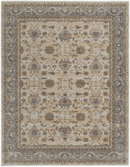 10' X 14' Tan Ivory And Gray Power Loom Area Rug