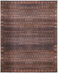 10' X 14' Red Brown And Blue Floral Power Loom Area Rug