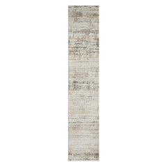 2' X 8' Gray Abstract Distressed Runner Rug