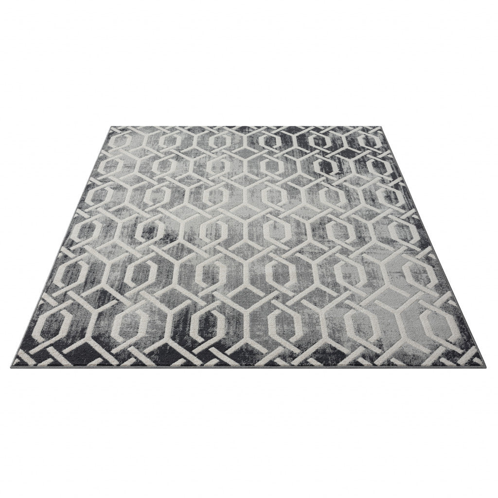 8' X 10' Gray Geometric Area Rug