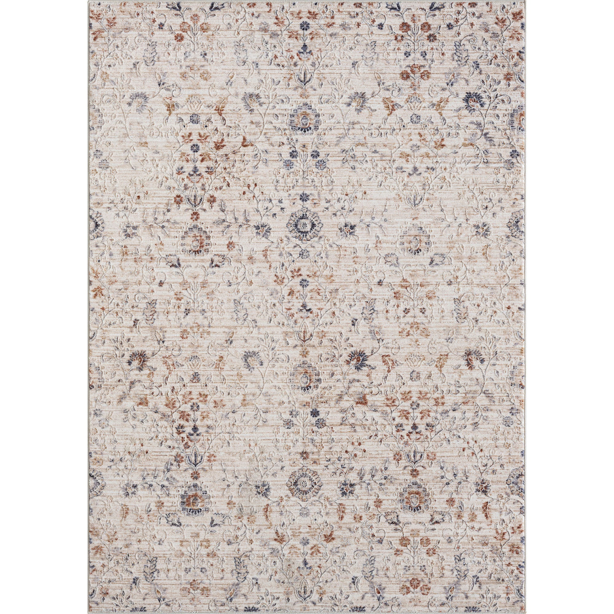 10' X 14' Red Floral Area Rug
