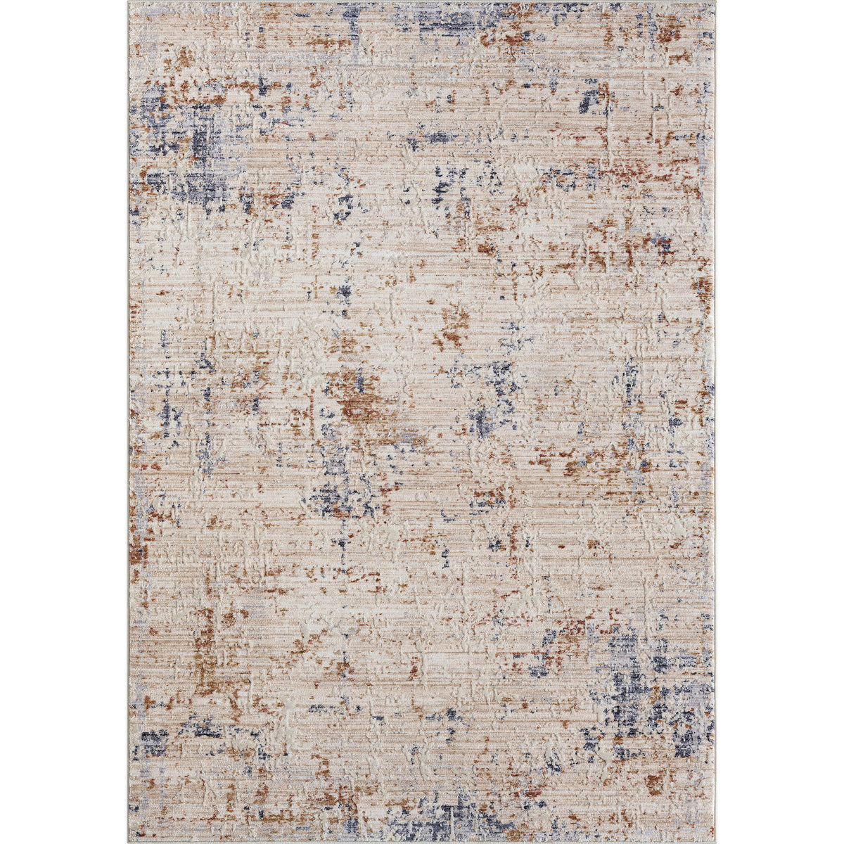 5' X 8' Ivory And Blue Abstract Area Rug