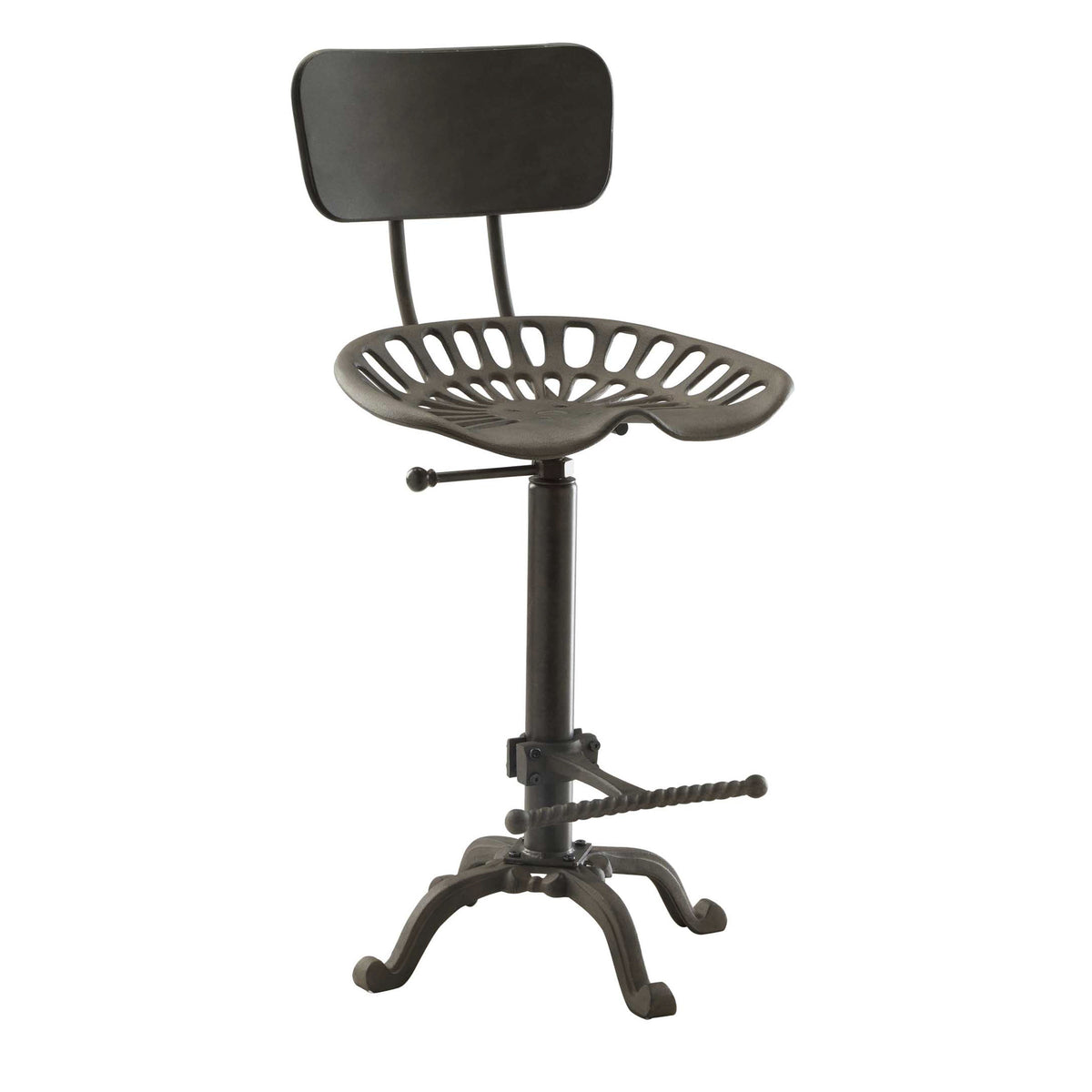 47" Industrial Backless Adjustable Height Bar Chair With Footrest