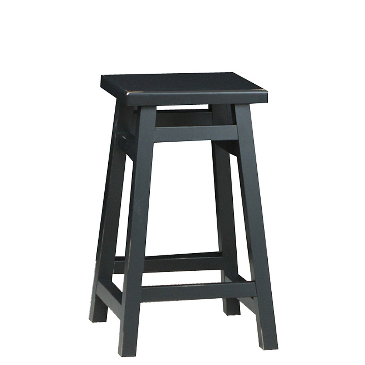 24" Black Backless Counter Height Bar Chair With Footrest