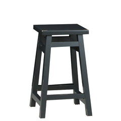 24" Black Backless Counter Height Bar Chair With Footrest
