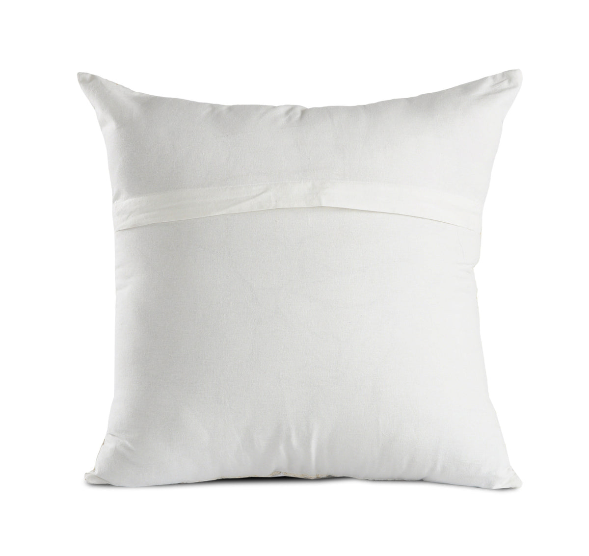 20" X 20" Beige Gray And Off-White 100% Cotton Patchwork Zippered Pillow