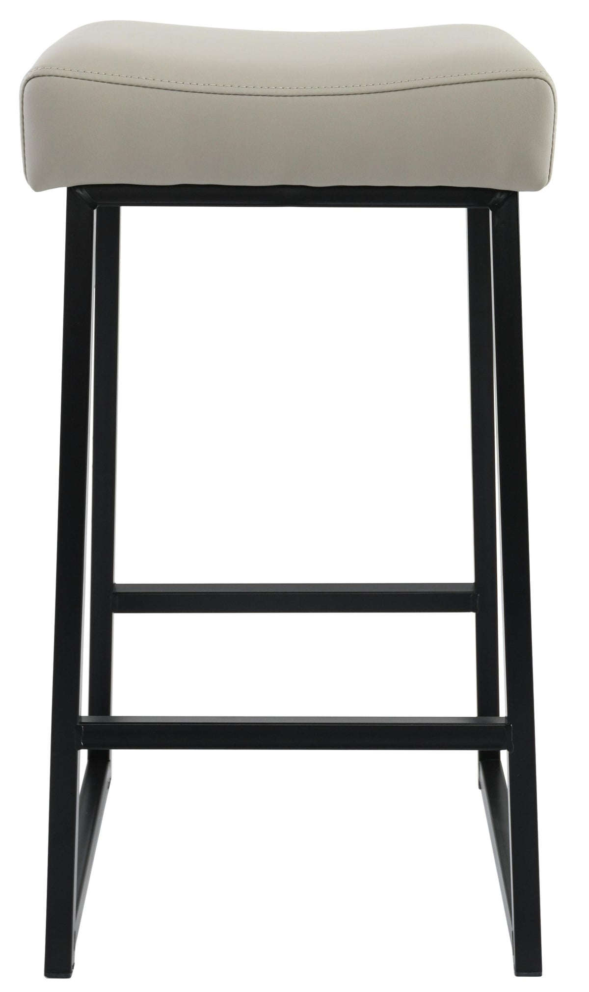 27" Gray And Black Backless Bar Height Chair With Footrest
