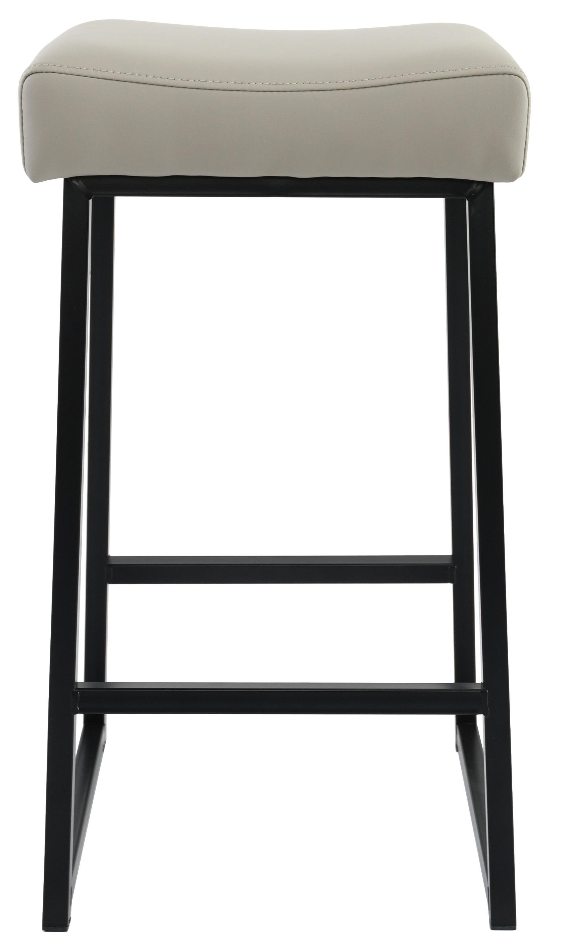 27" Gray And Black Backless Bar Height Chair With Footrest