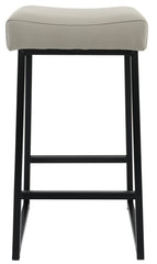 27" Gray And Black Backless Bar Height Chair With Footrest