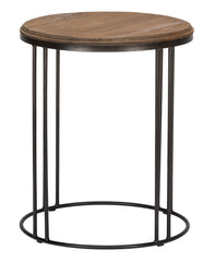 20" Black Solid Wood Round End Table