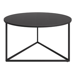 33" Black Steel Round Coffee Table