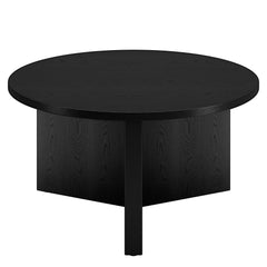 32" Black Grain Round Coffee Table