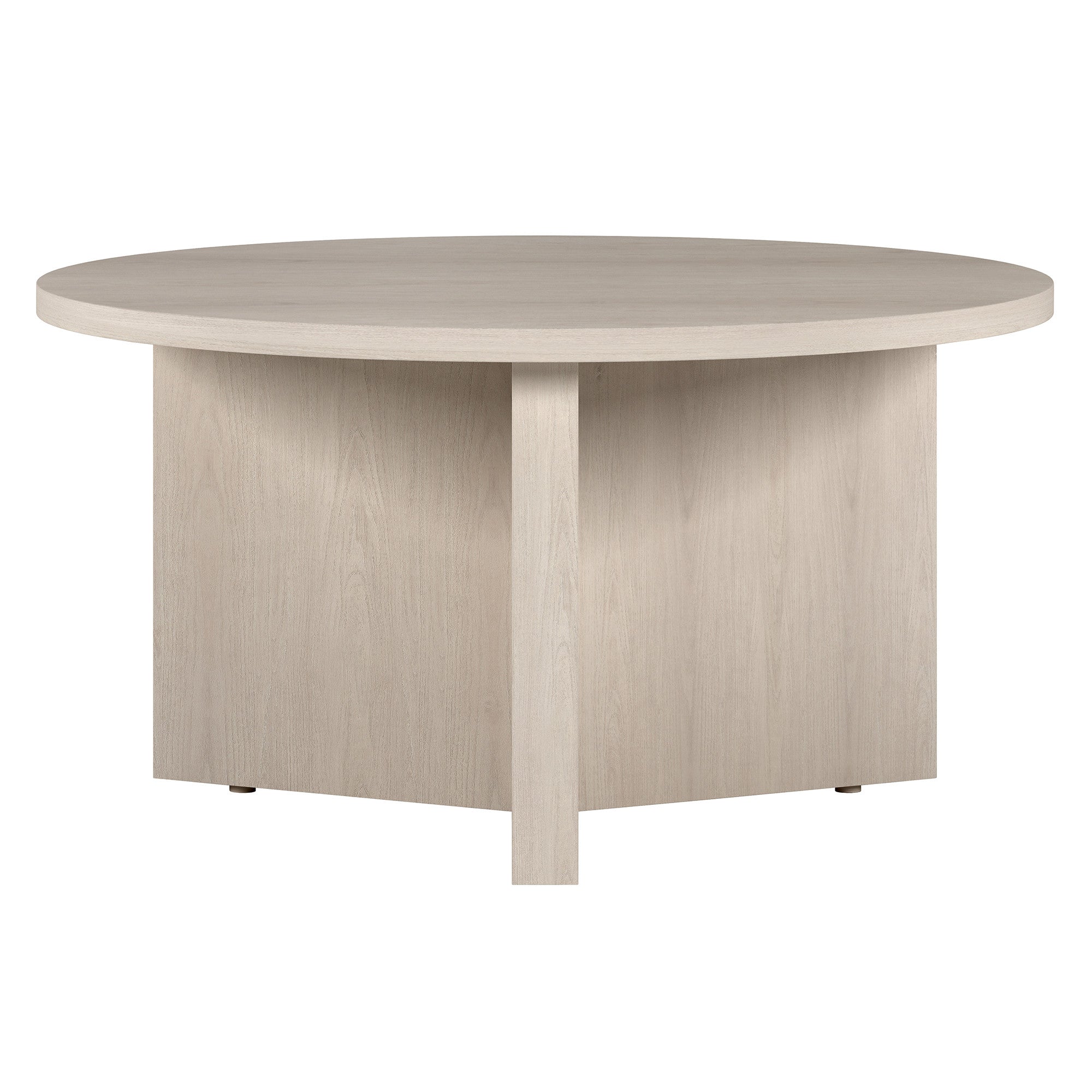 32" White Grain Round Coffee Table