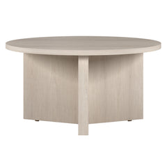 32" White Grain Round Coffee Table