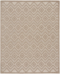 7' X 10' Beige Geometric Flatweave Area Rug