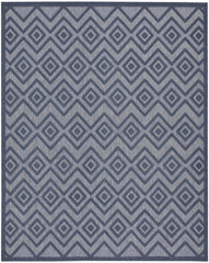 8' X 10' Navy Blue Geometric Flatweave Area Rug