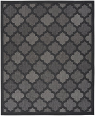 7' X 10' Black Geometric Flatweave Area Rug
