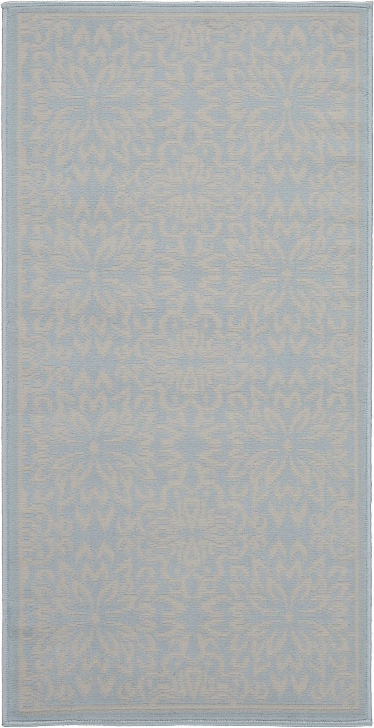 2' X 4' Light Blue Floral Power Loom Area Rug