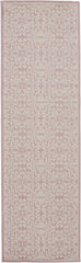 7' Pink Floral Power Loom Runner Rug