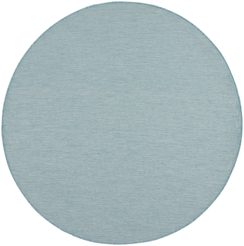 6' Aqua Round Power Loom Area Rug