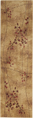6' Brown Floral Power Loom Runner Rug
