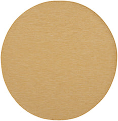 6' Yellow Round Power Loom Area Rug