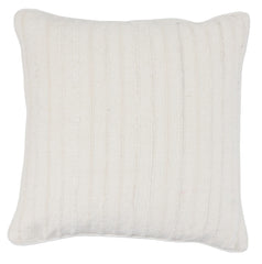 22" X 22" White Linen Striped Zippered Pillow