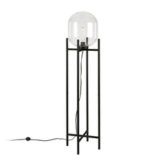 55" Black Novelty Floor Lamp With Clear Transparent Glass Globe Shade