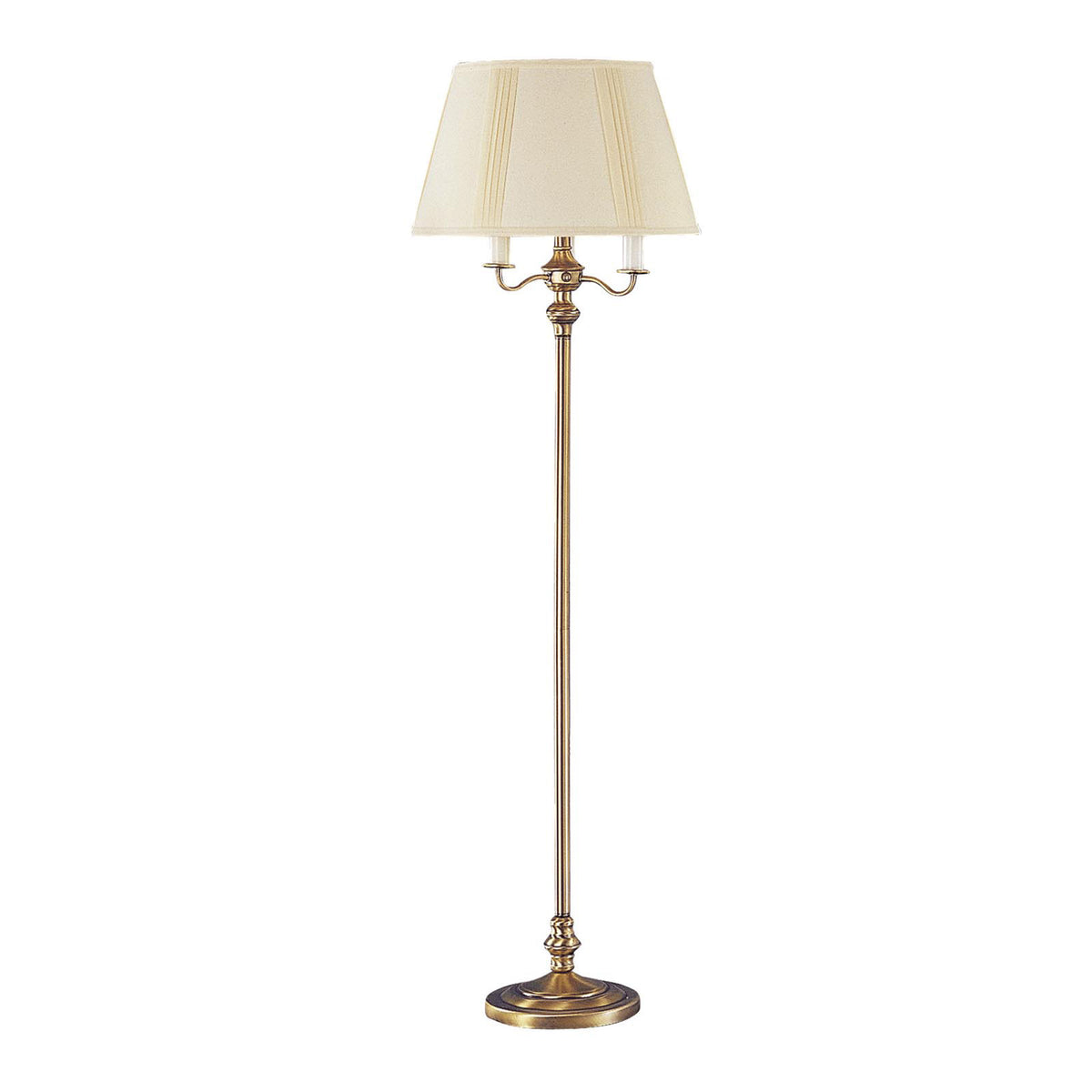 60" Bronze Four Light Traditional Shaped Floor Lamp With Beige Square Shade