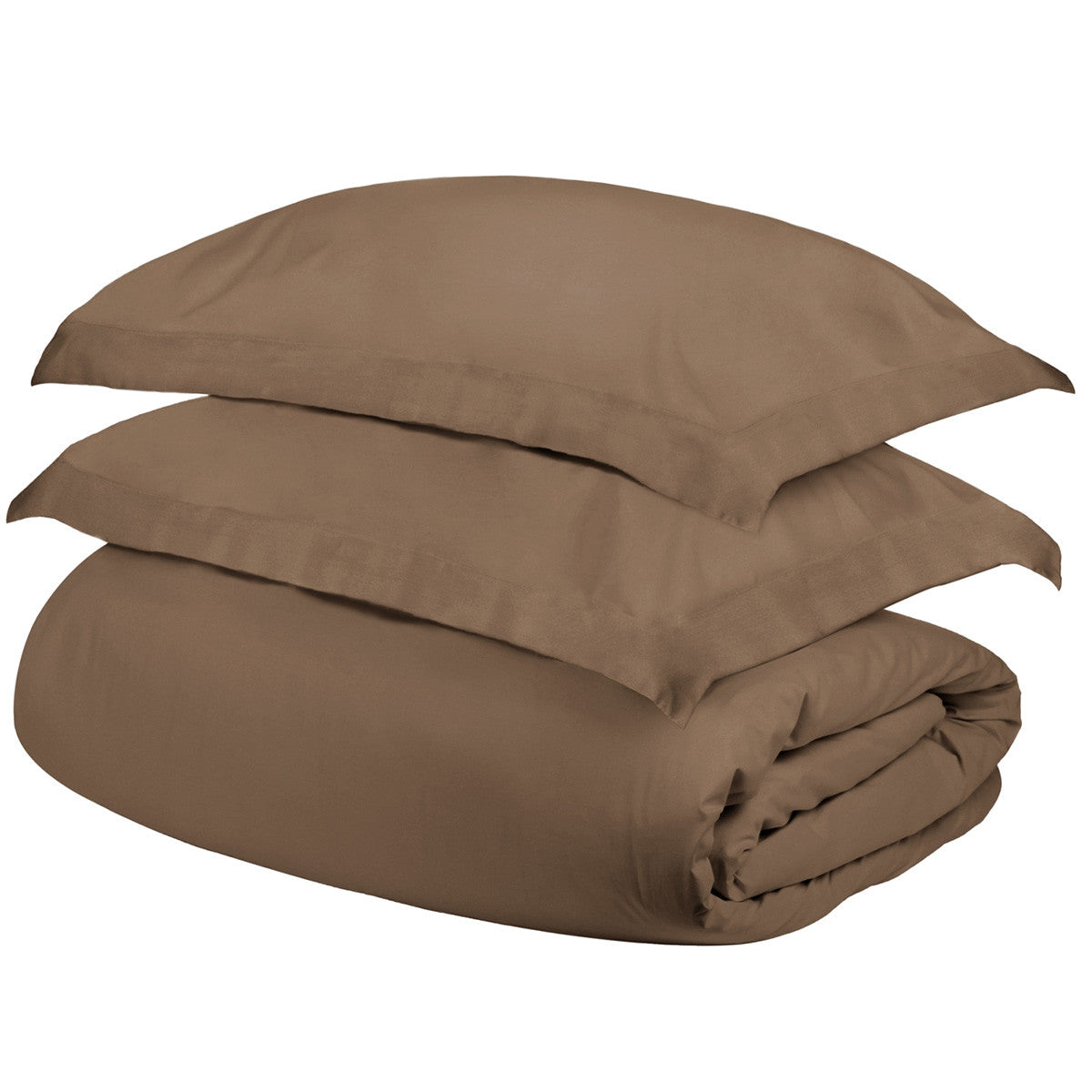 Taupe Queen Cotton Blend 400 Thread Count Washable Duvet Cover Set