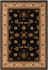 10' X 13' Black Oriental Washable Non Skid Area Rug