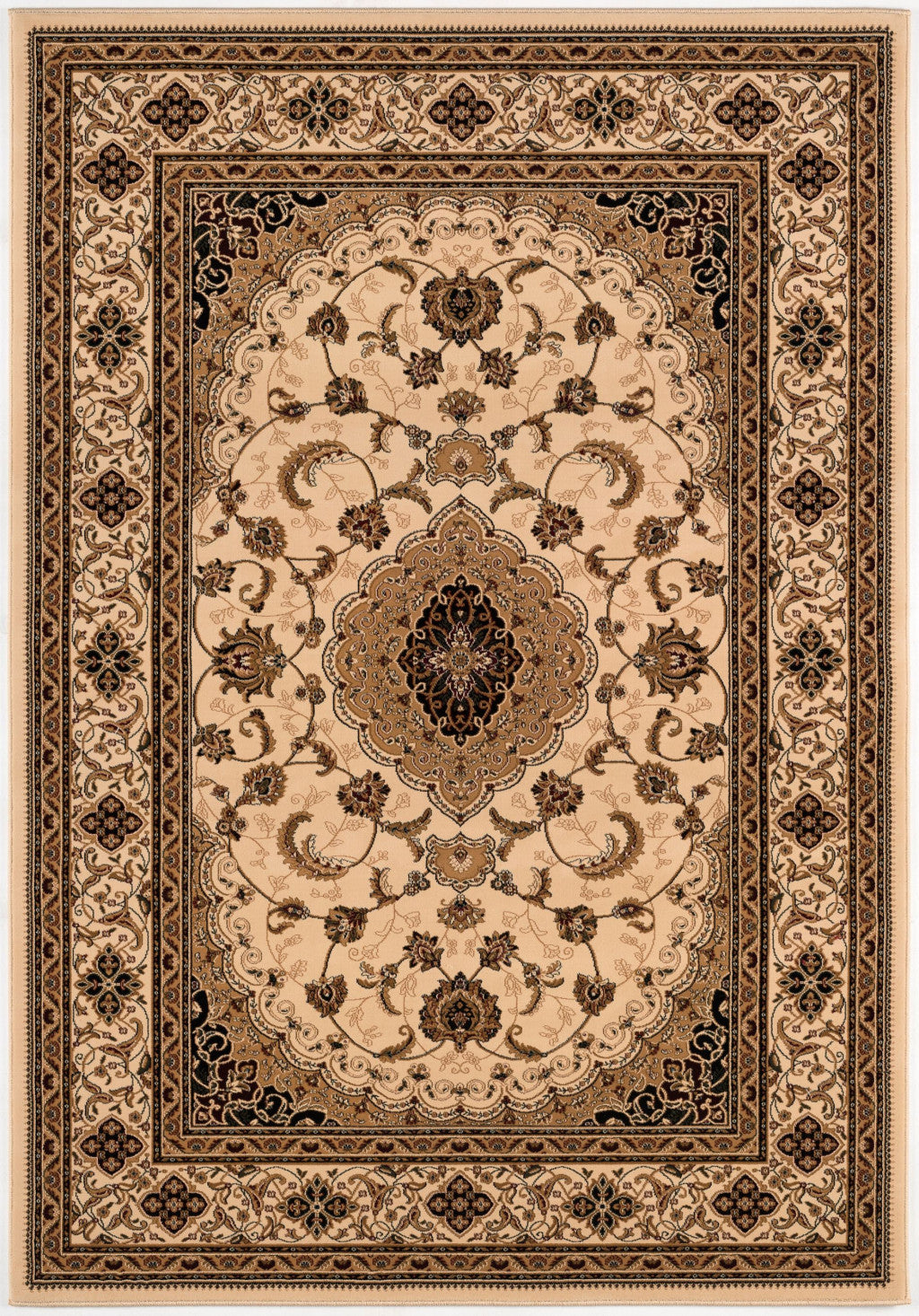 10' X 13' Cream Oriental Washable Non Skid Area Rug