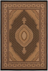 10' X 13' Black Oriental Washable Non Skid Area Rug
