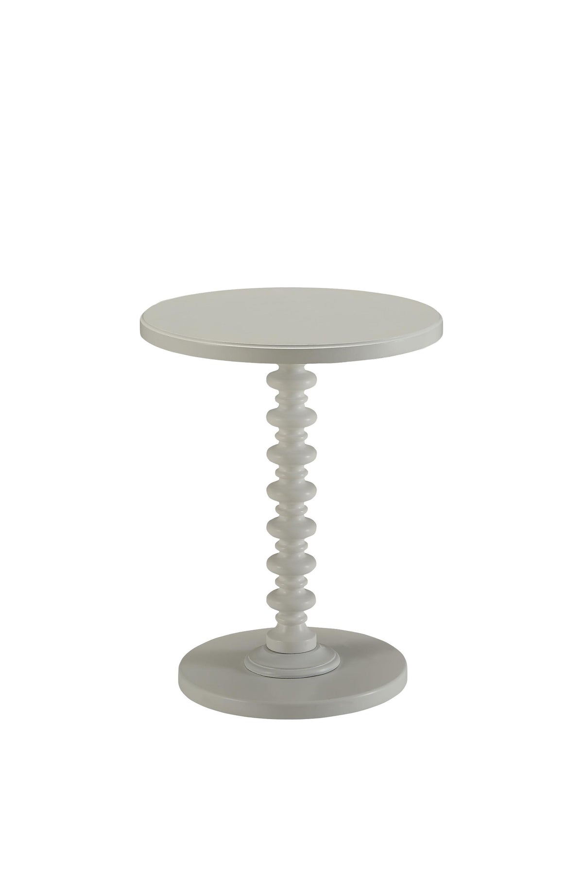 Fun White Wood Pedestal End Table