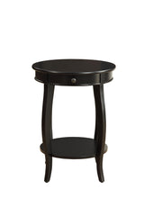 Vintage Look Black Wood End Table With Storage